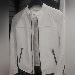 Calvin Klein men's leather jacket, small size, gorgeous white